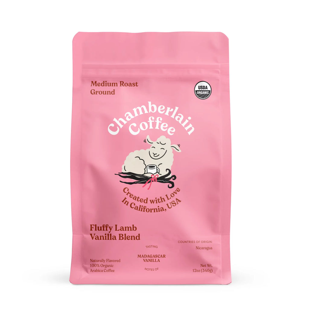 Fluffy Lamb Vanilla Medium Roast Grounds, 12 oz G179