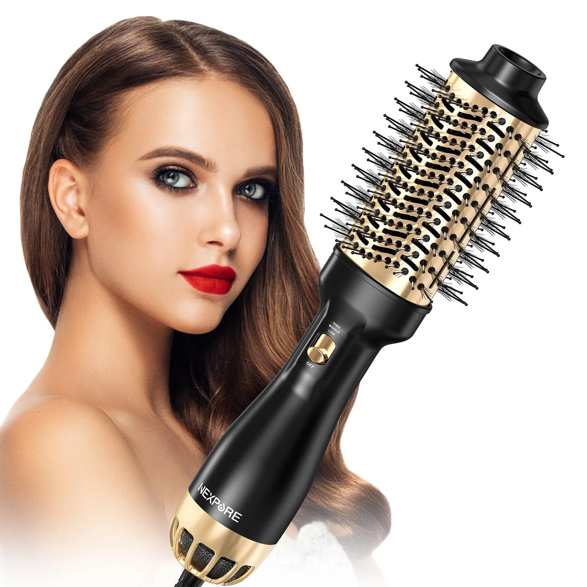 4 in 1 Hair Dryer Brush with Negative Ion Ceramic Titanium Barrel C806