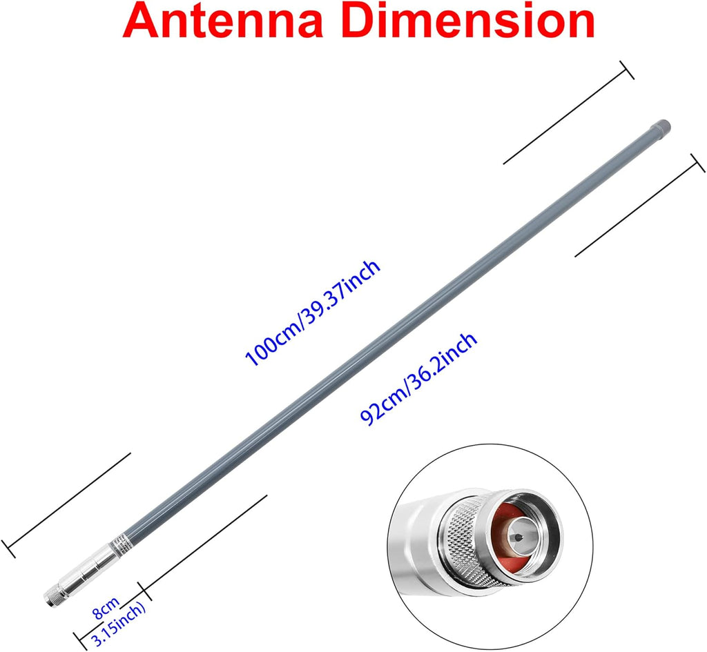 12dBi LoRa Gateway Antenna with 3.3ft N-Female to SMA-Male Extension Cable H1936