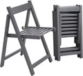 Folding Dining Chair 2 Pack Grey Wooden O572944