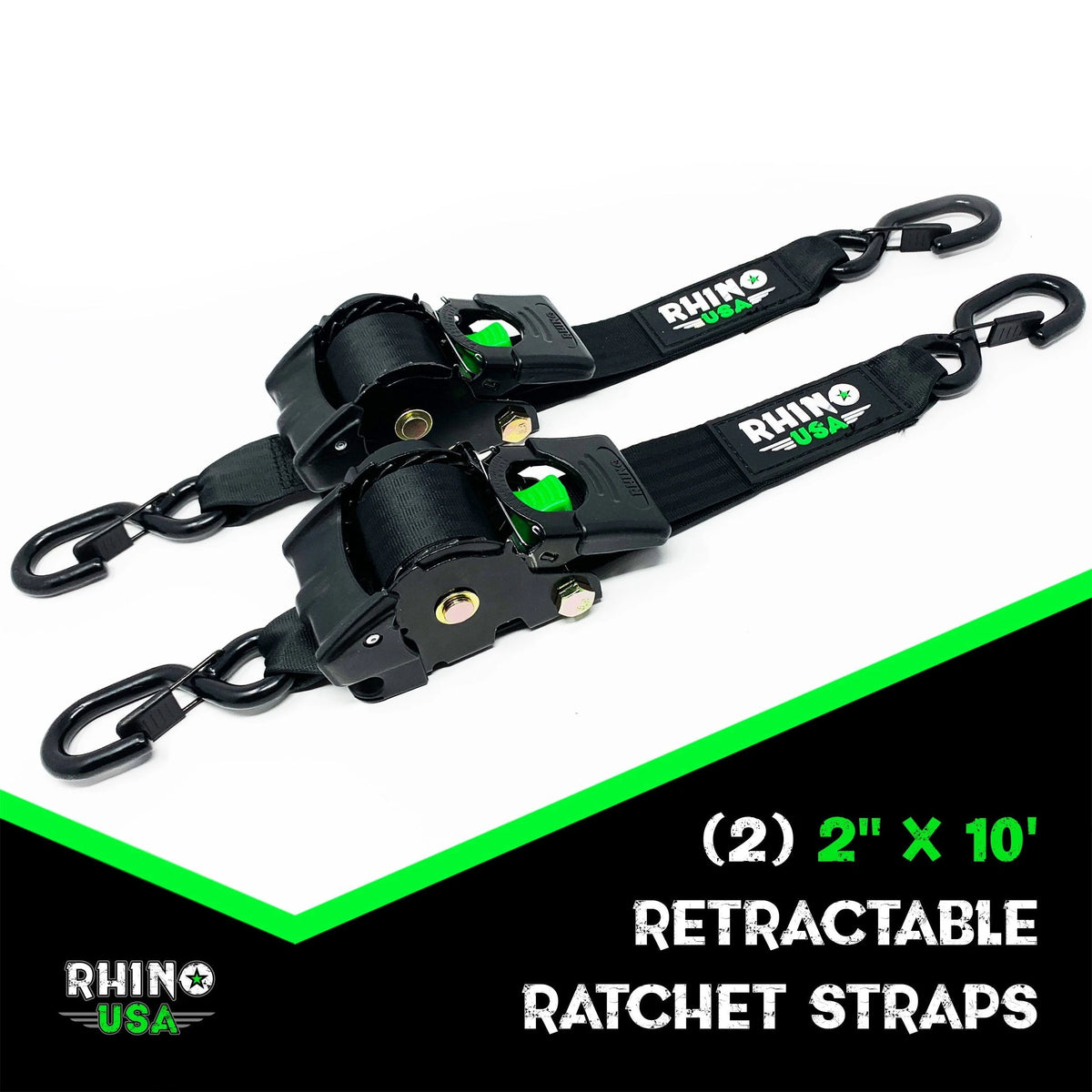2 x 10' Retractable Ratchet Straps 2-Pack M37237