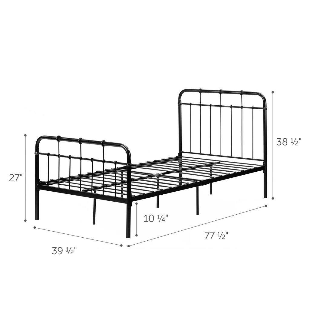 Black Metal Twin Complete Bed O3794