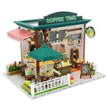 Miniature LED Coffee Store Doll House Model Toy D3528