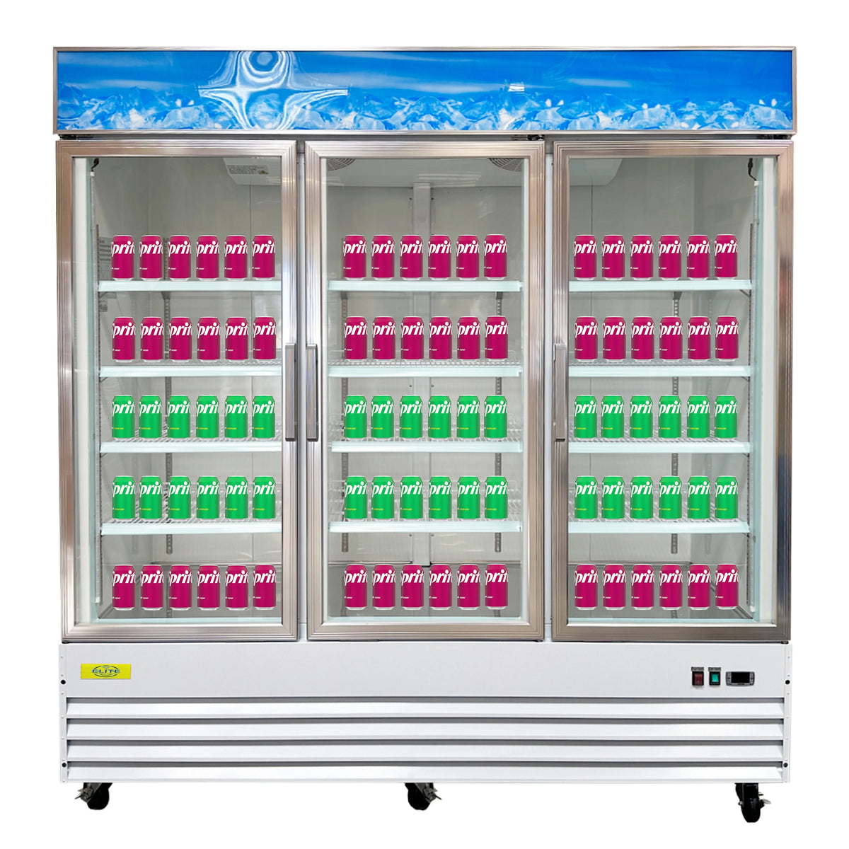 Three Glass Door Merchandiser Cooler Commercial Refrigerator, 53 Cu. ft. P79224