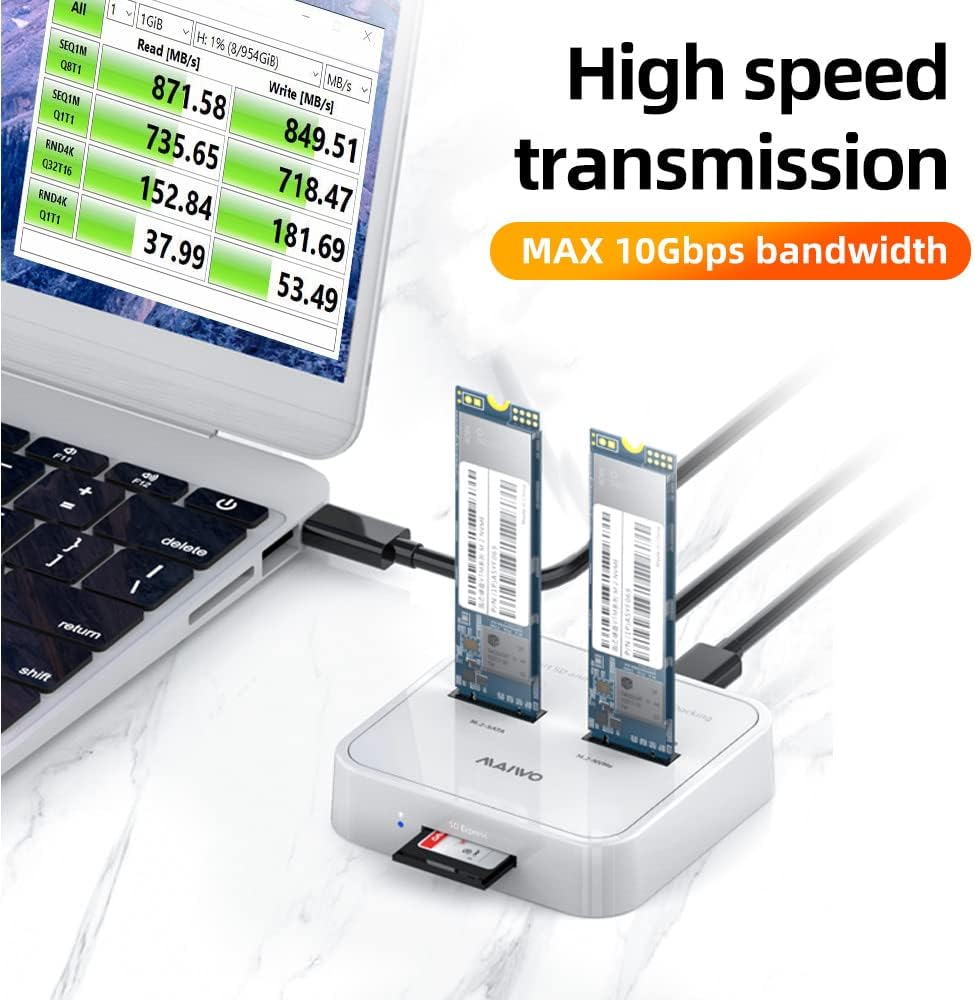 2 Bay M.2 NVMe/SATA Dual Protocol Docking Station F312841