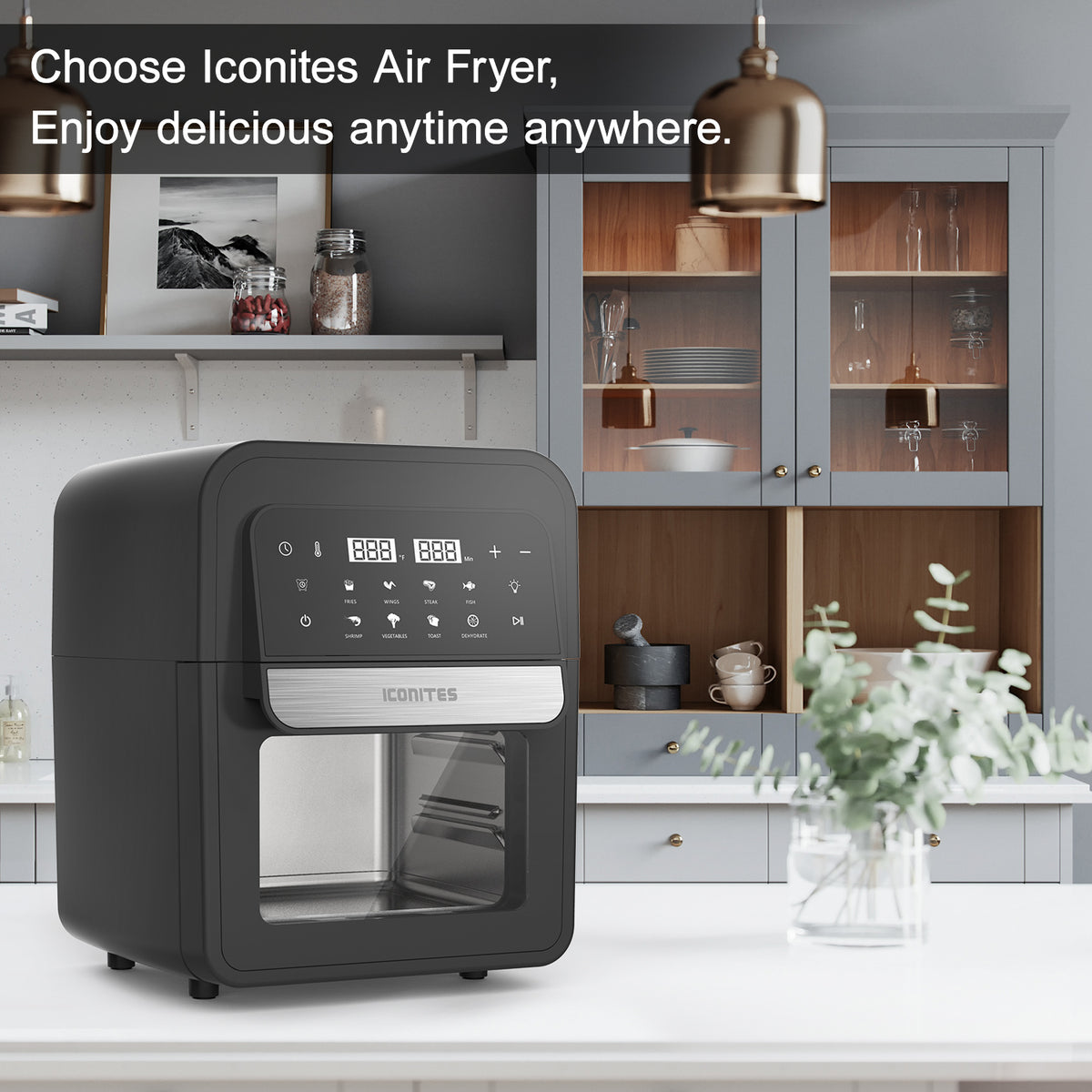 8-in-1 6.5 Quart Air Fryer Oven with Digital Touch-Screen T16204