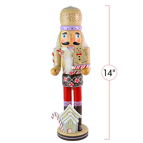 14" Wooden Gingerbread Chef Nutcracker H800