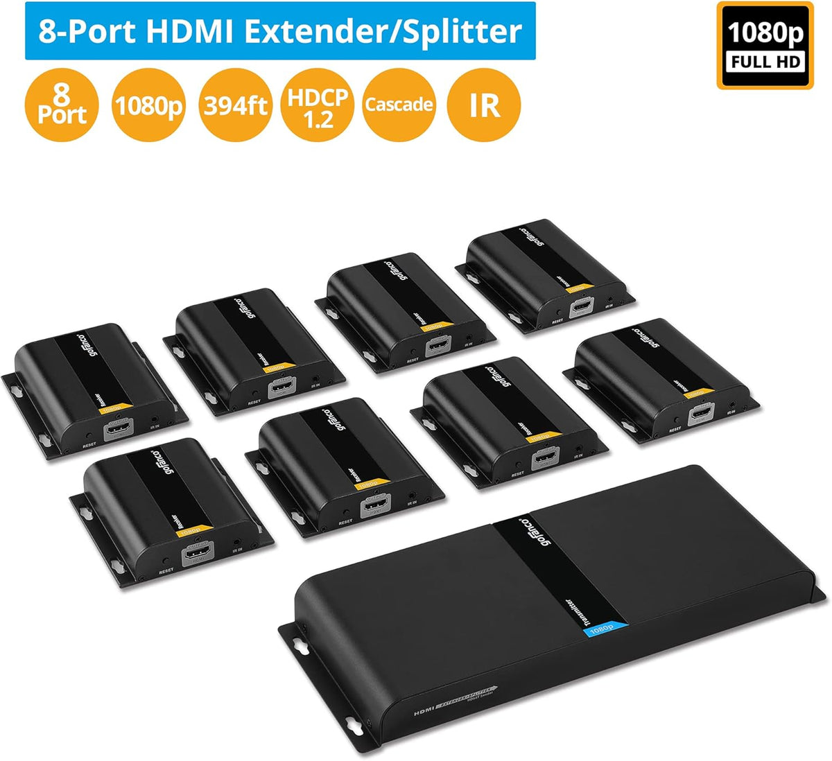 1080p 8port HDMI Extender Splitter over CAT5e / CAT6 O6698