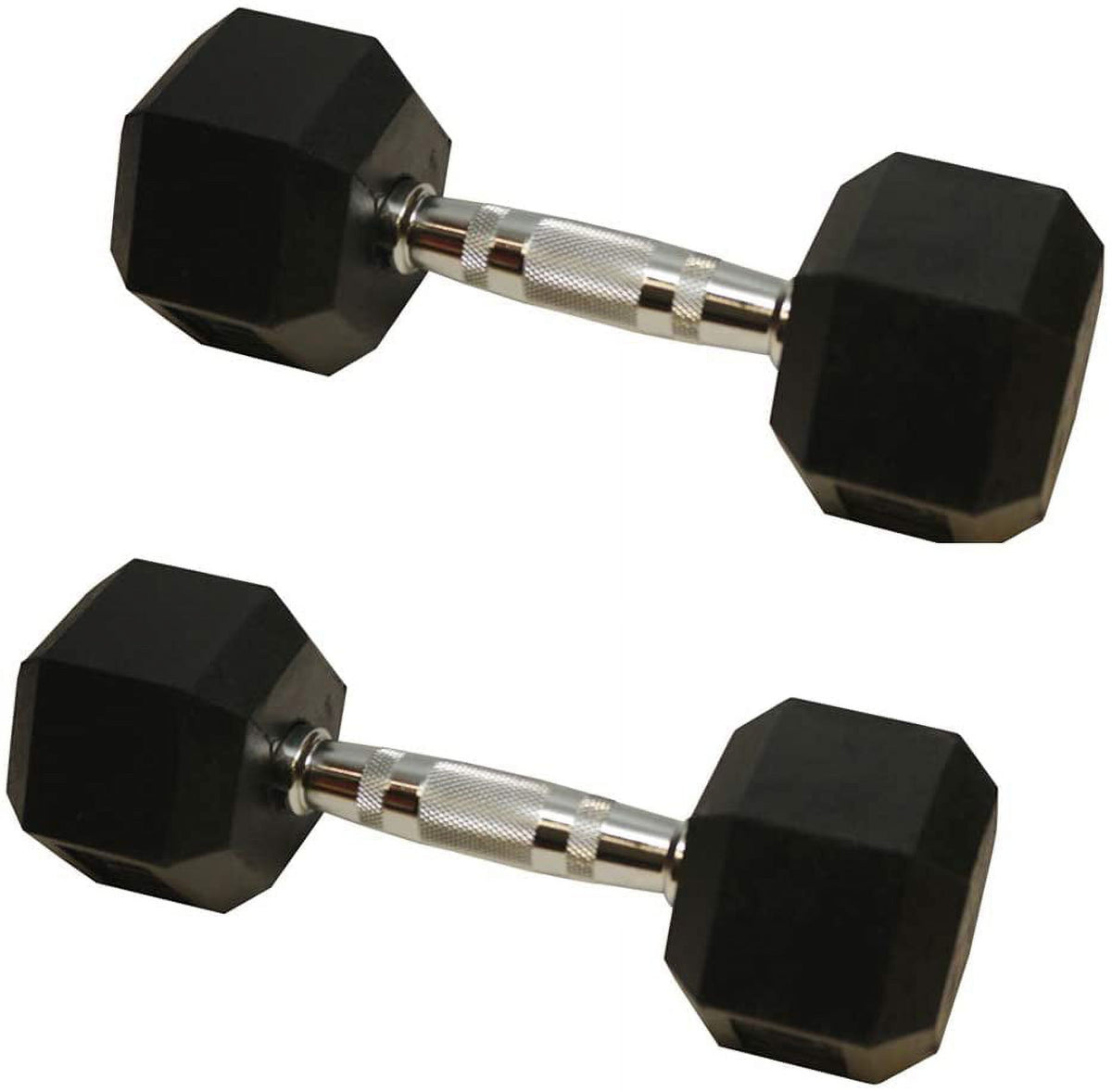Hex Rubber Dumbbell Set of 2 with Metal Handles J192833