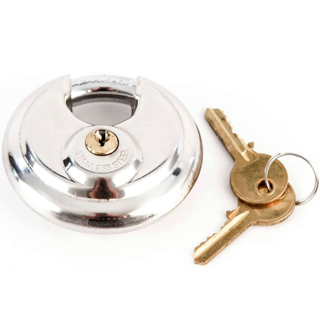 80 Armor Disc Padlock Trailer Brass Cylinder Storage Locks Stainless Keyed Same A310884
