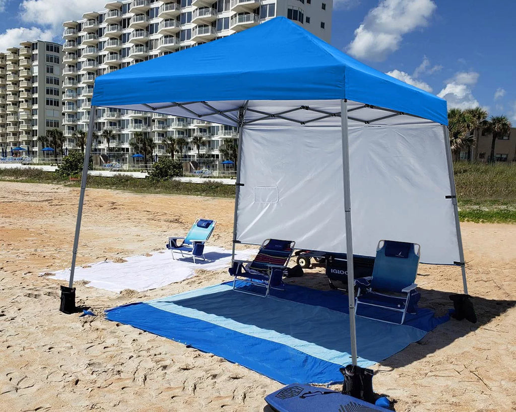 10ft x 10ft Pop Up Canopy Tent with Sidewall, Blue K357578