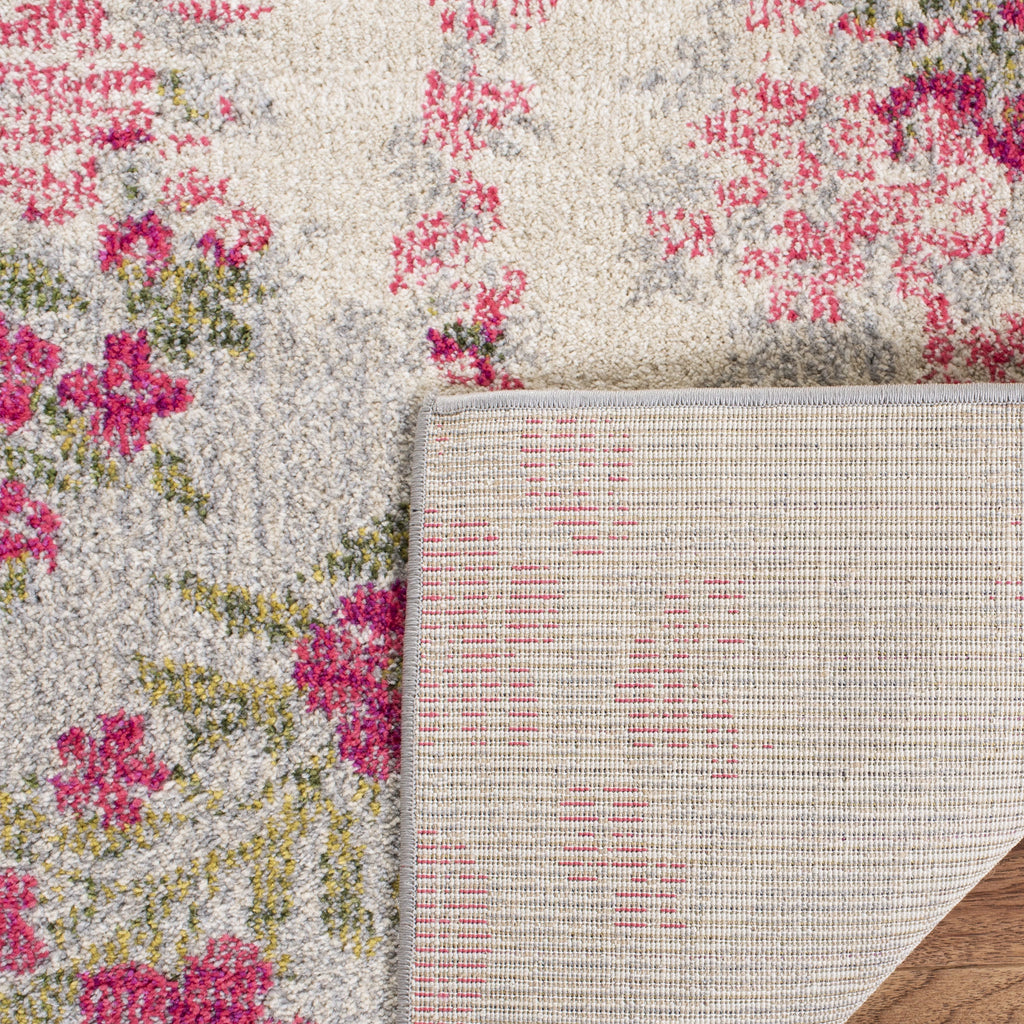 Cyan Floral Area Rug L149877