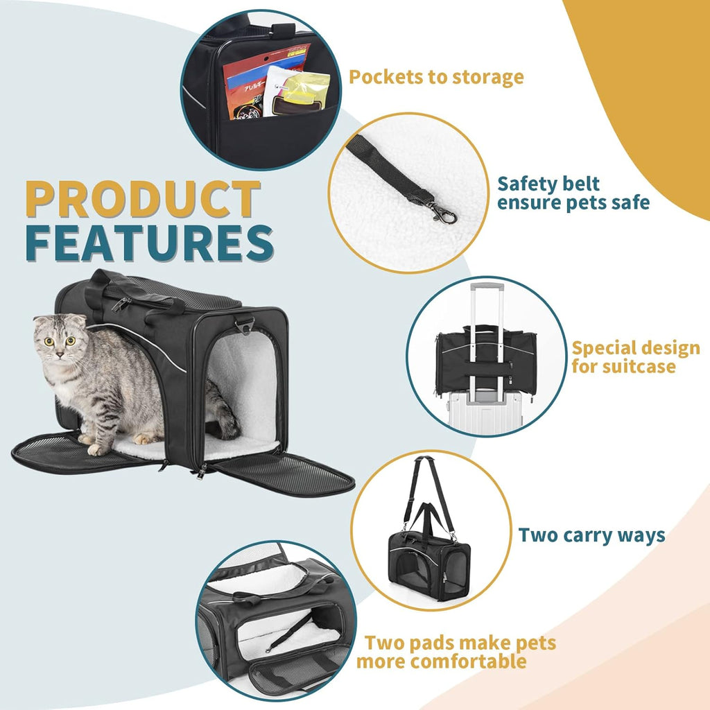 Foldable Pet Travel Carriers, Airline Approved, Washable Pack of 2 Z9226