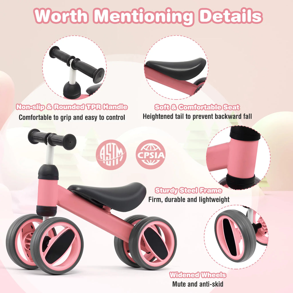 Pink 4 Wheels Baby Balance Bike S210131