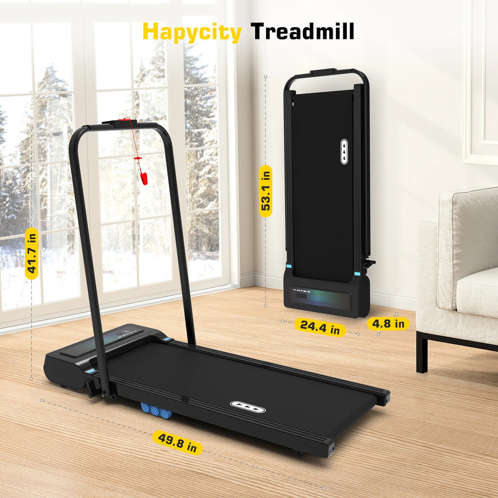 2 in 1 Folding Treadmill Black P397109