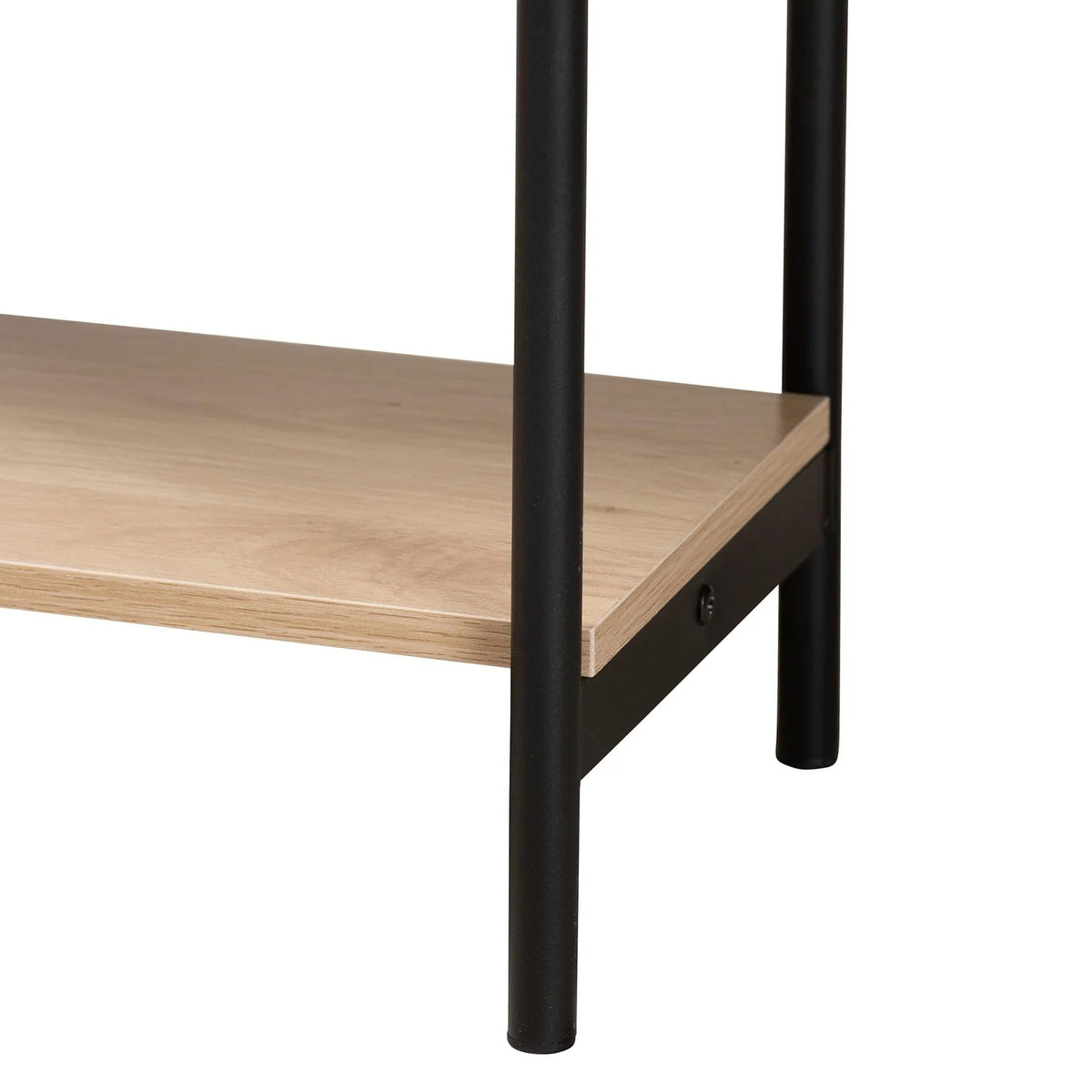 Brown and Black 2-Drawer Console Table with Rattan Accent I223158