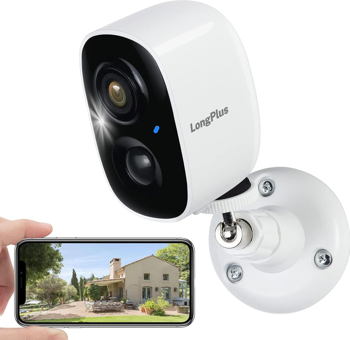 Wireless Outdoor Security Camera 2 Pack Battery Powered White X191578