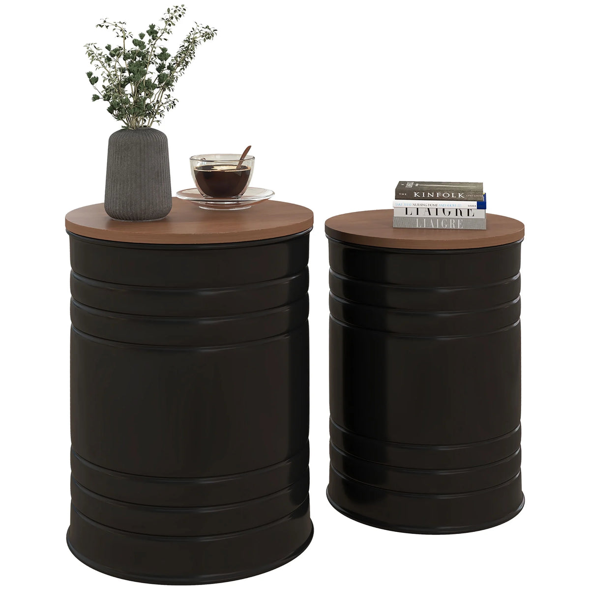 Set of 2 Storage Ottomans with Lids H77027
