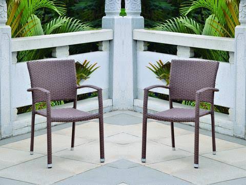 Resin Wicker/Aluminum Patio Dining Chair (Set of 2) O410