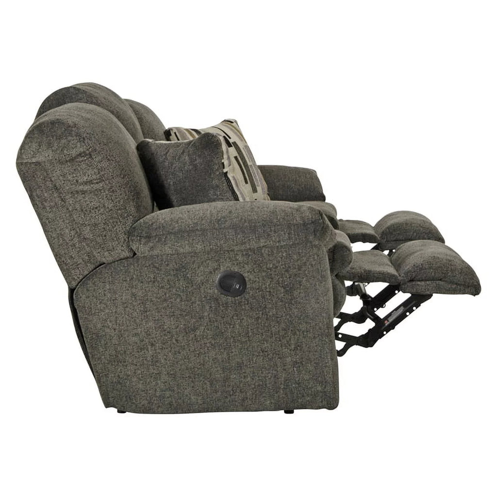 Charcoal Gray Polyester Power Reclining Sofa E8446