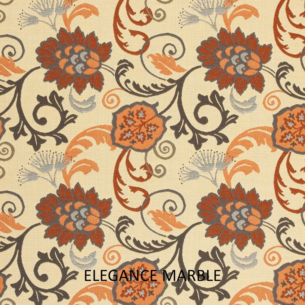 Beige Floral Sunbrella Deep Seating Cushion 23 in w x 27 in d F6791