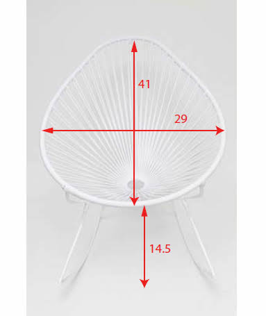 Yellow Weave on White Frame Rocker F455470