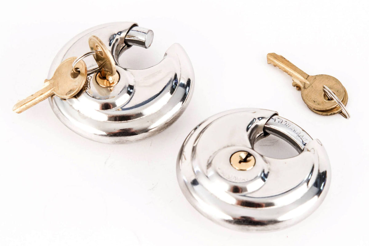 80 Armor Disc Padlock Trailer Brass Cylinder Storage Locks Stainless Keyed Same A310884