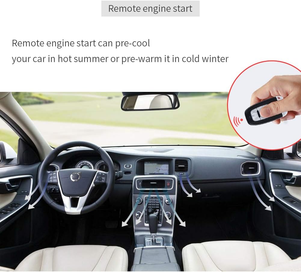 Rolling Code Car Alarm System with Passive Keyless Entry Push Start Stop Button P32339