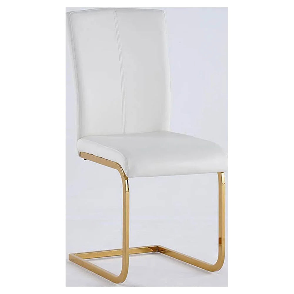 White PU Leather Dining Chairs Set of 2 S79981