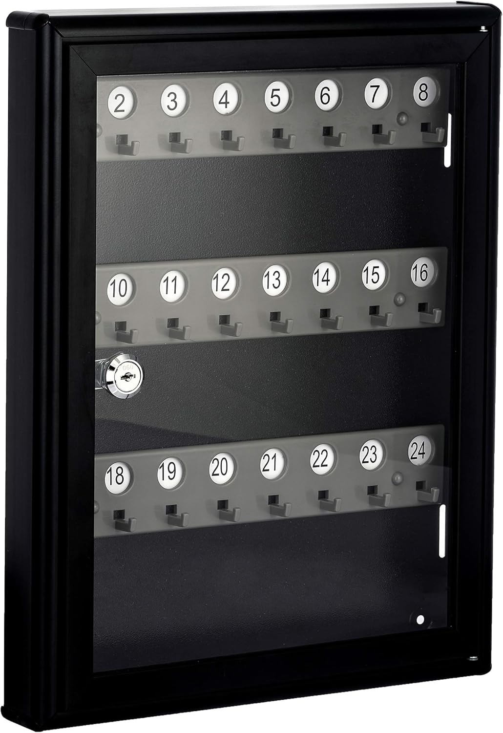 Glass Key Cabinet Wall Mount Lock Box Holds 24 Keys Gold C5777