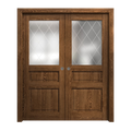 Solid Wood Sliding French Double Pocket Doors 36 x 80 inches U9963