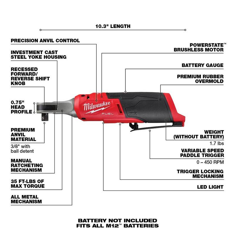 12V Brushless Cordless High Speed 3/8 in. Ratchet Y64218