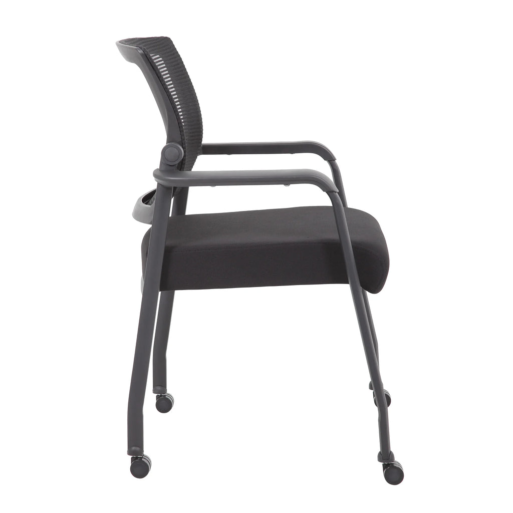 47" Round Table & 4 Mesh Guest Chair with Casters R322764