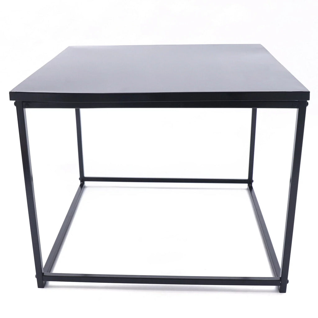 2 Pcs Black Metal Square End Table J210