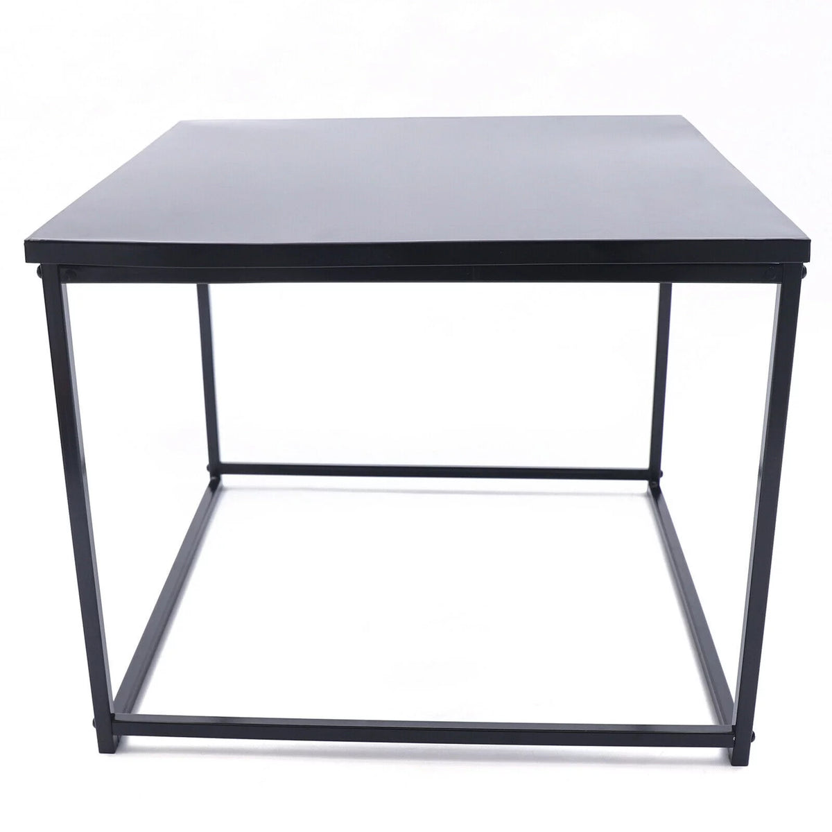 2 Pcs Black Metal Square End Table J210