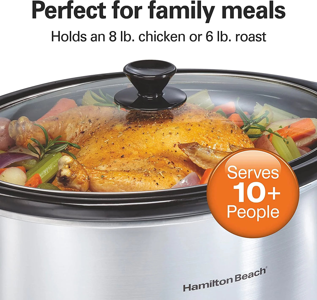 10 Quart Programmable Slow Cooker with Stovetop Safe Crock Q62957