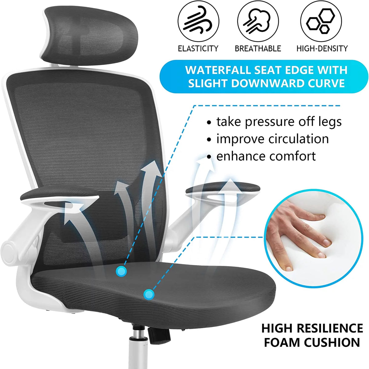 High Back Ergonomic Mesh Office Chair with Lumbar Support P76804