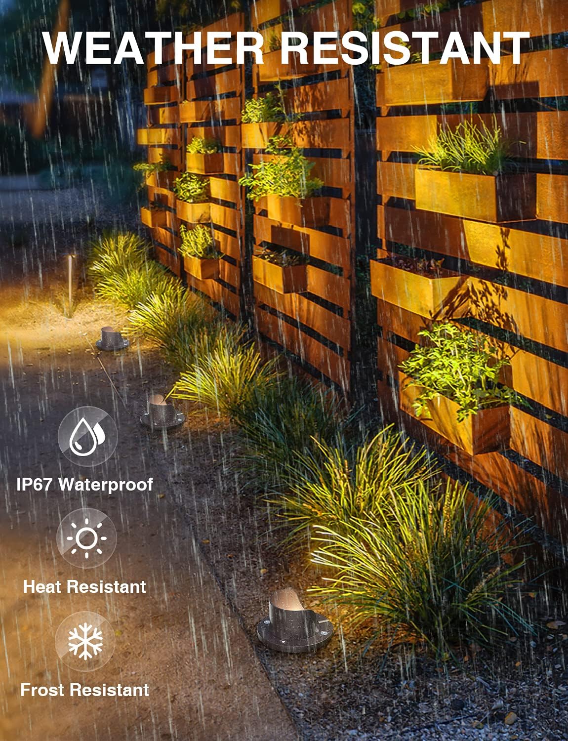 12 Pack Low Voltage LED Landscape Lights Warm White E4675
