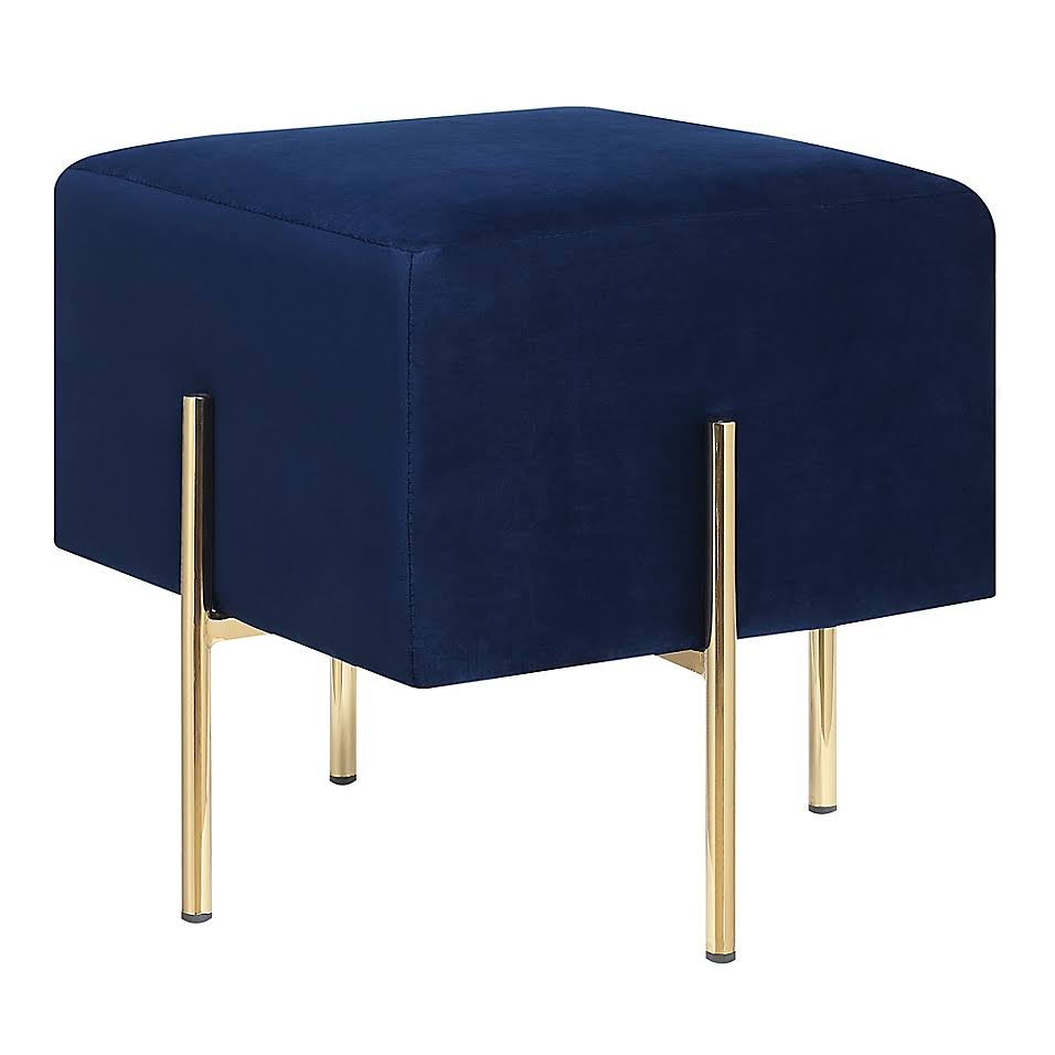 Blue Velvet Ottoman V879624