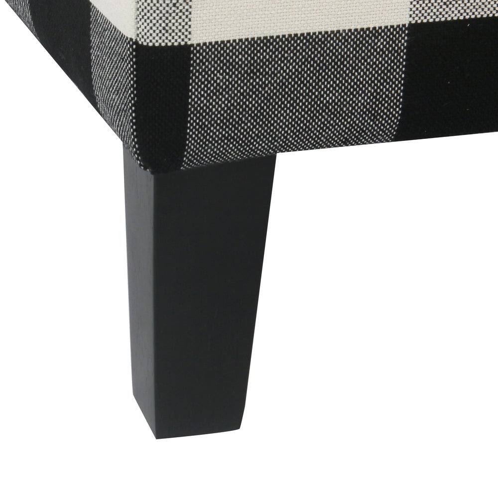 Black Plaid Decorative Storage Bench S936929