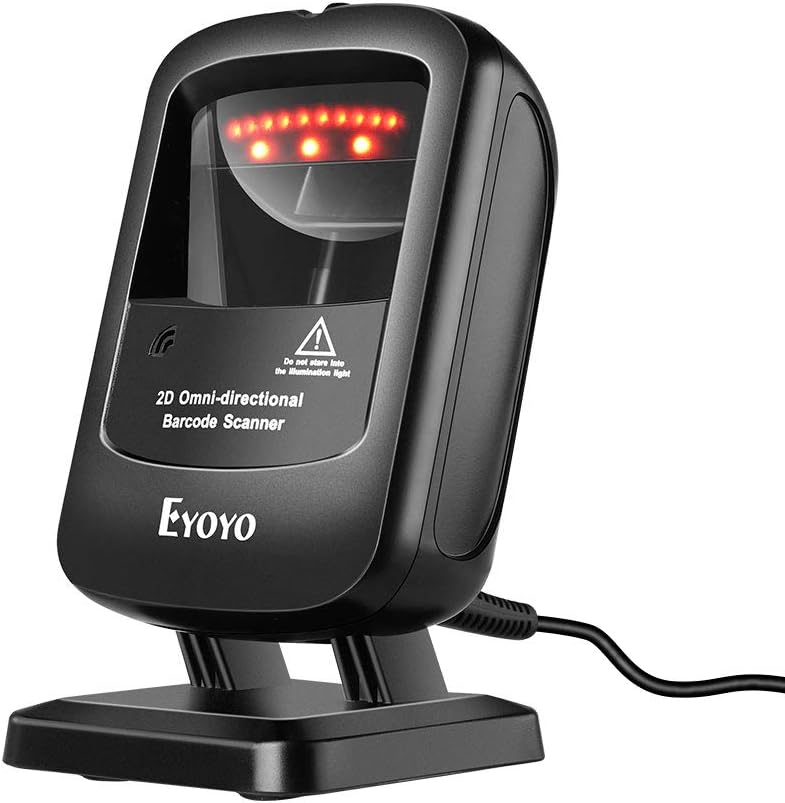 Desktop Barcode Scanner, Omnidirectional Hands-Free USB Wired Barcode Reader Q4914