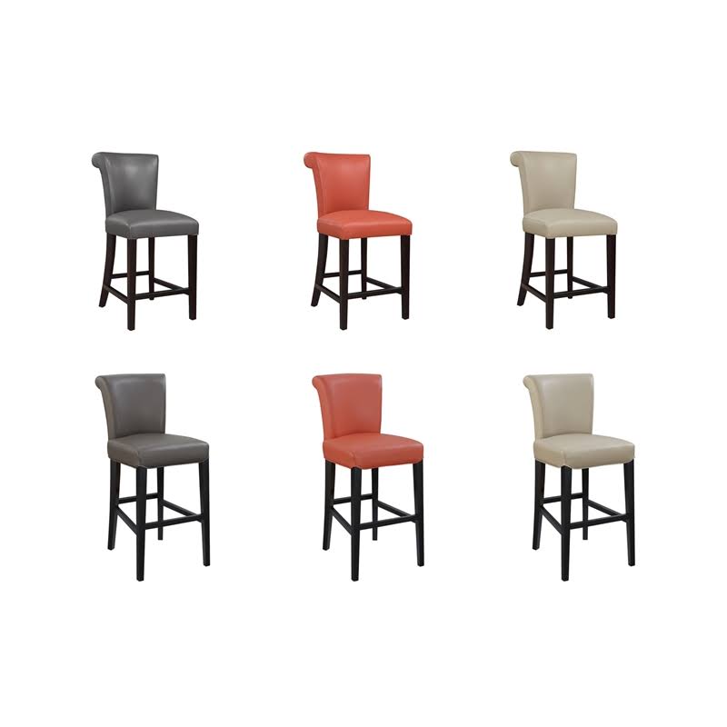 Black Faux Leather Bar Stool Set of Two X1934