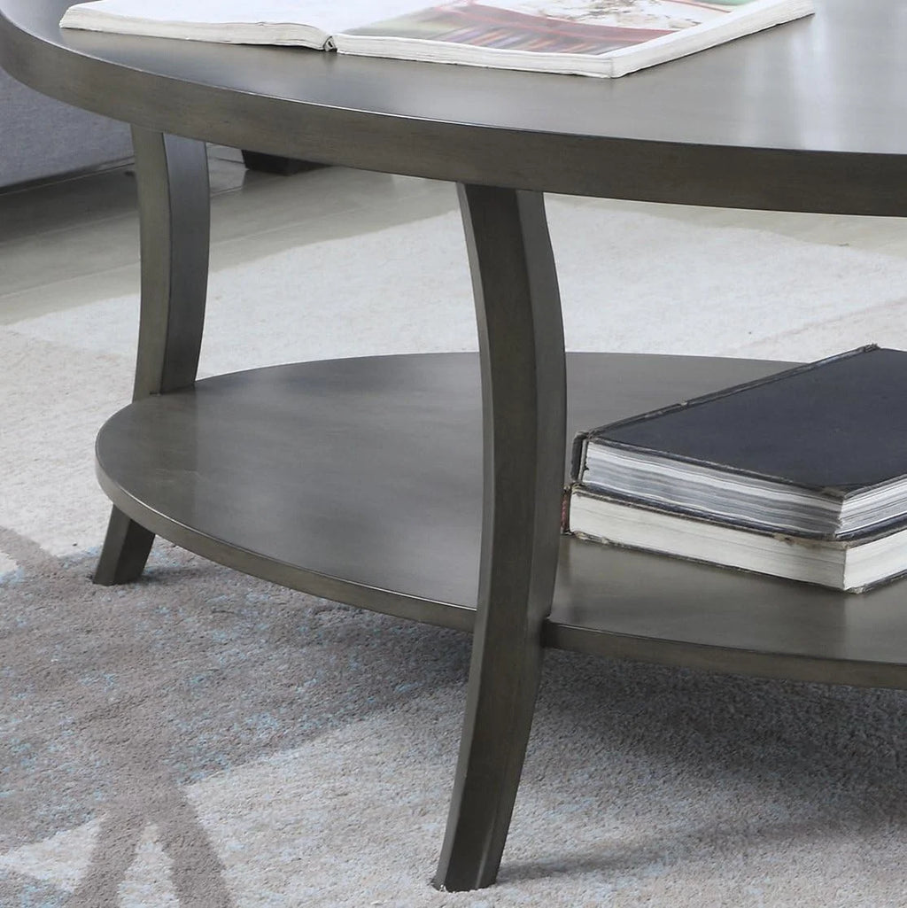 Gray Oval Coffee Table X145274