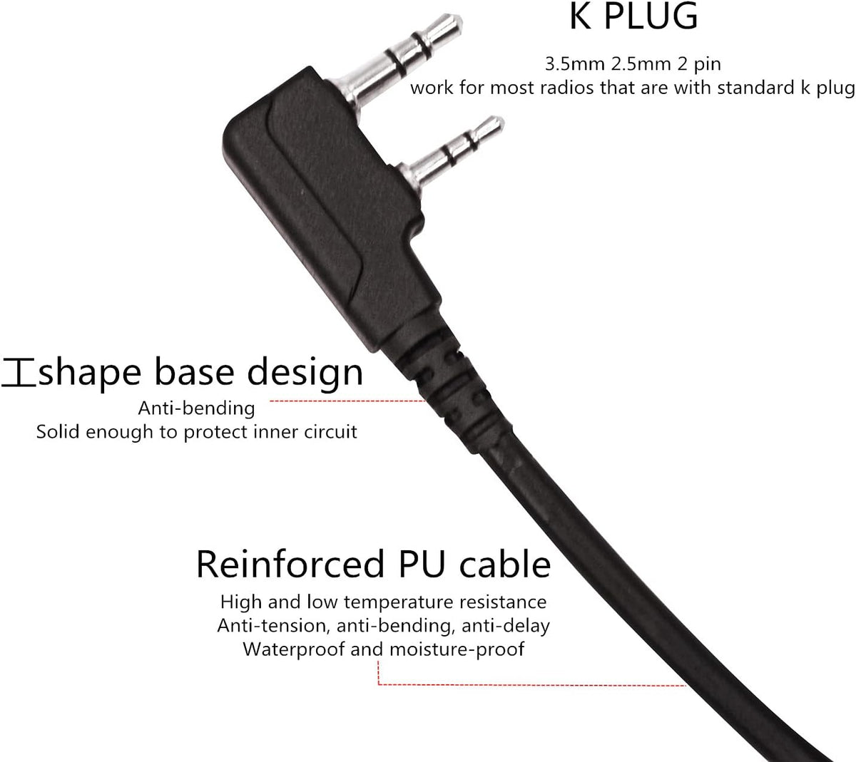 2 Pin PTT Tactical Adapter Connector X65024