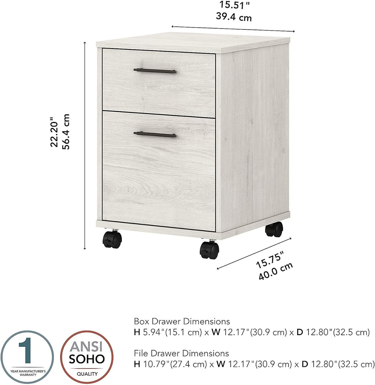 2 Drawer Mobile File Cabinet T85843