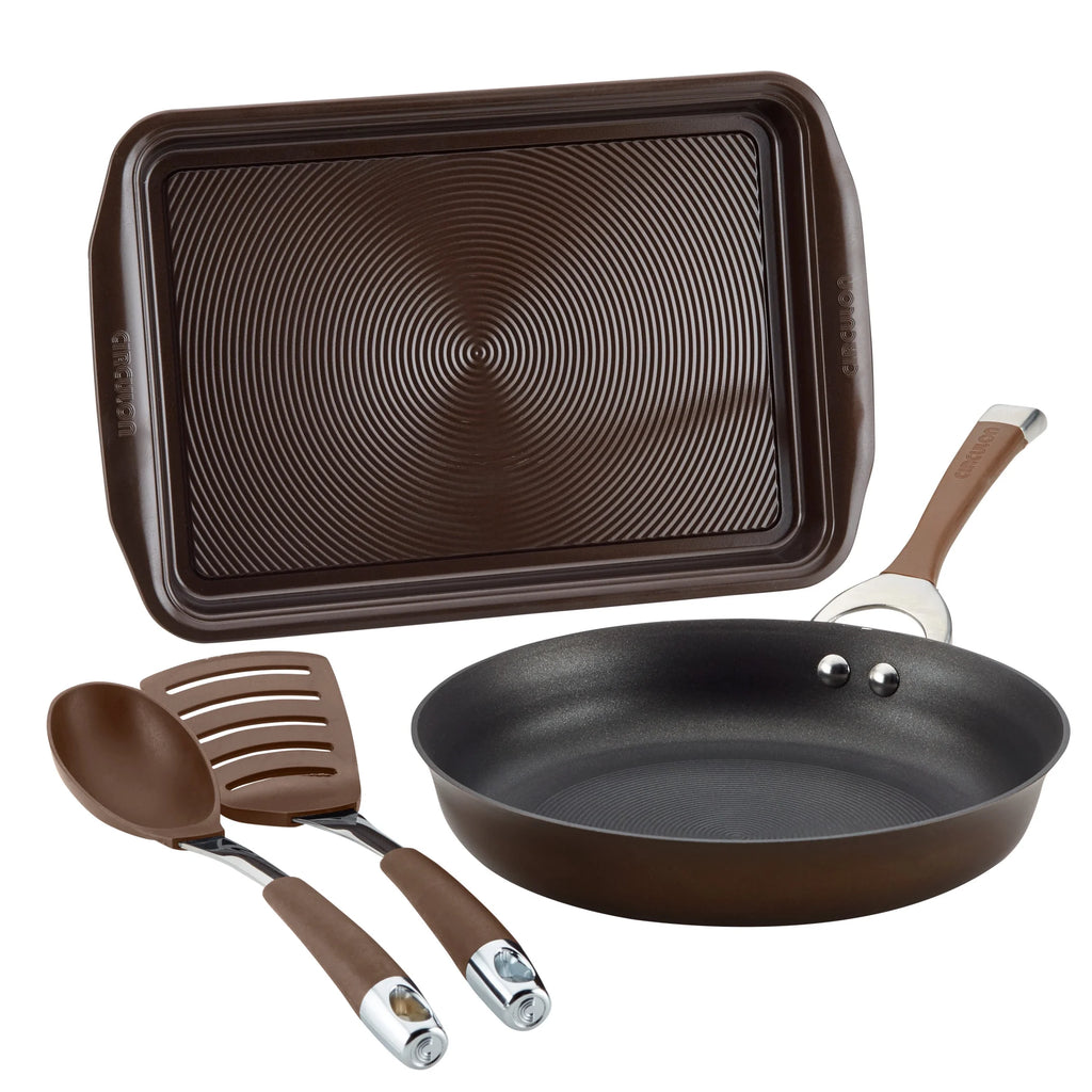4 Piece Hard-anodized Nonstick Cookware Set D30535