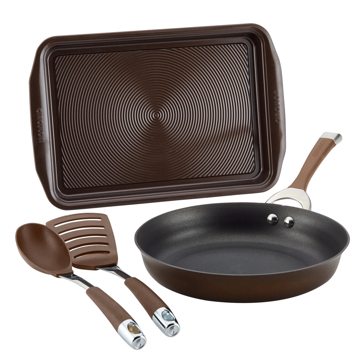 4 Piece Hard-anodized Nonstick Cookware Set D30535