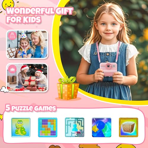 1080P HD Kids Instant Print Camera with 3 Rolls Print Paper & 32GB Card (Black) D752
