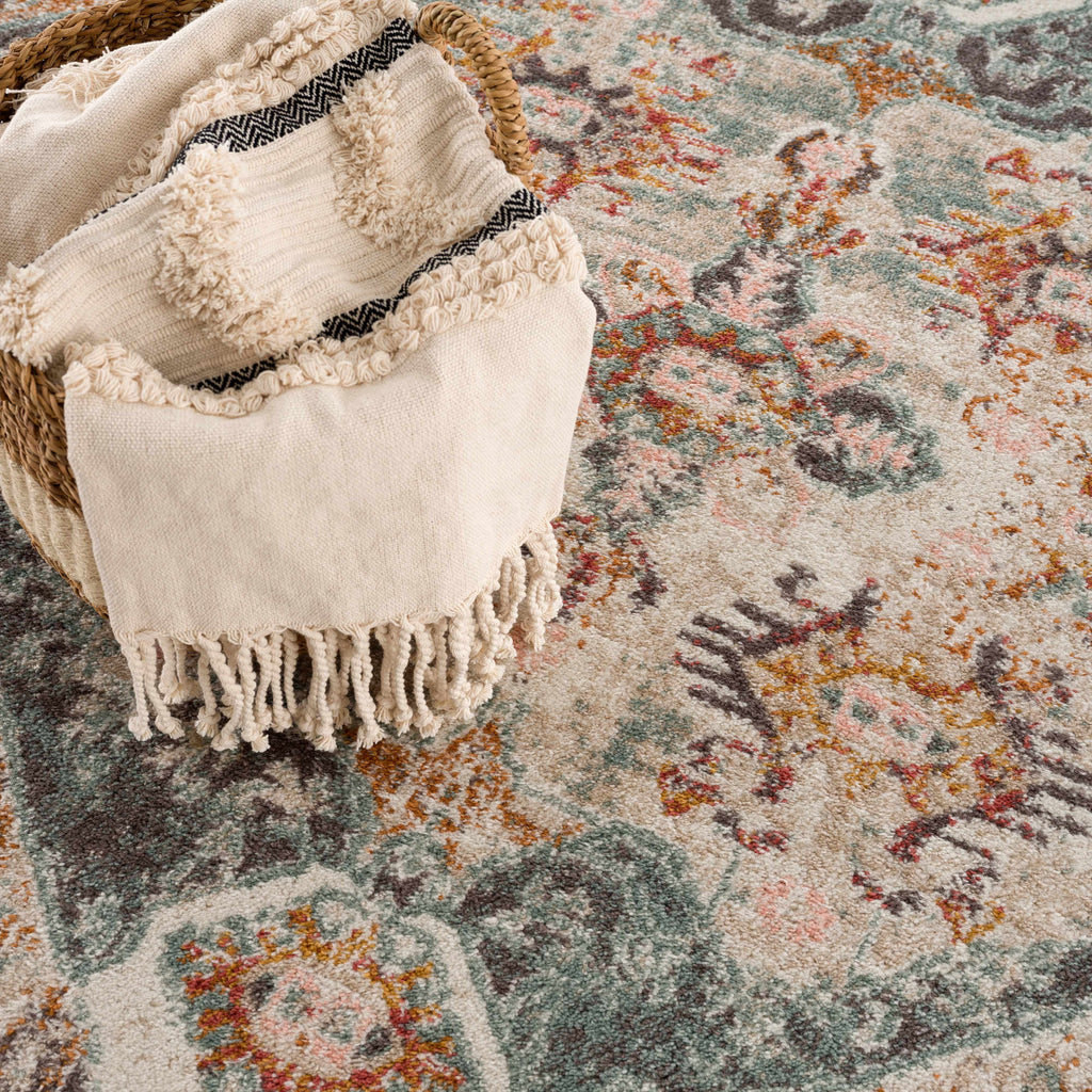 Gray Brown Red Area Rug C530253