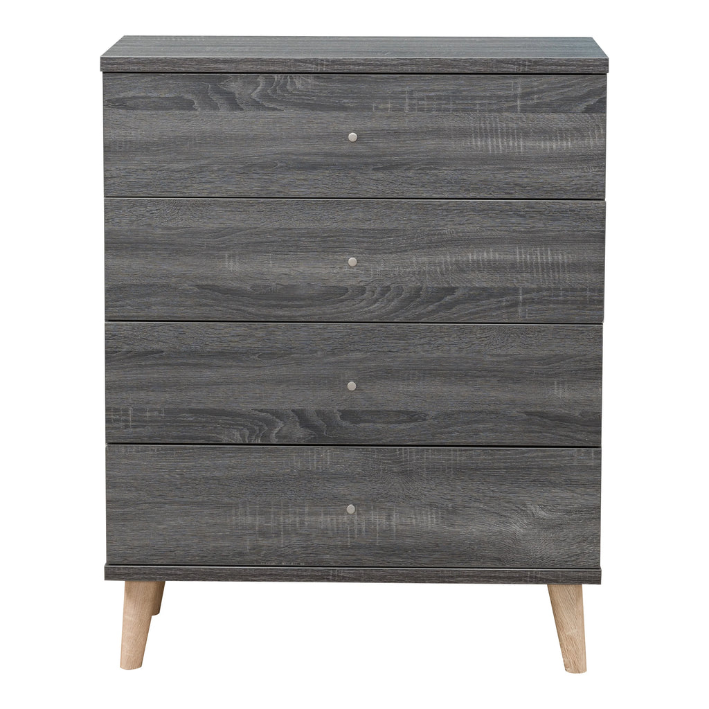 4 Drawer Distressed Gray Wood Chest T74155